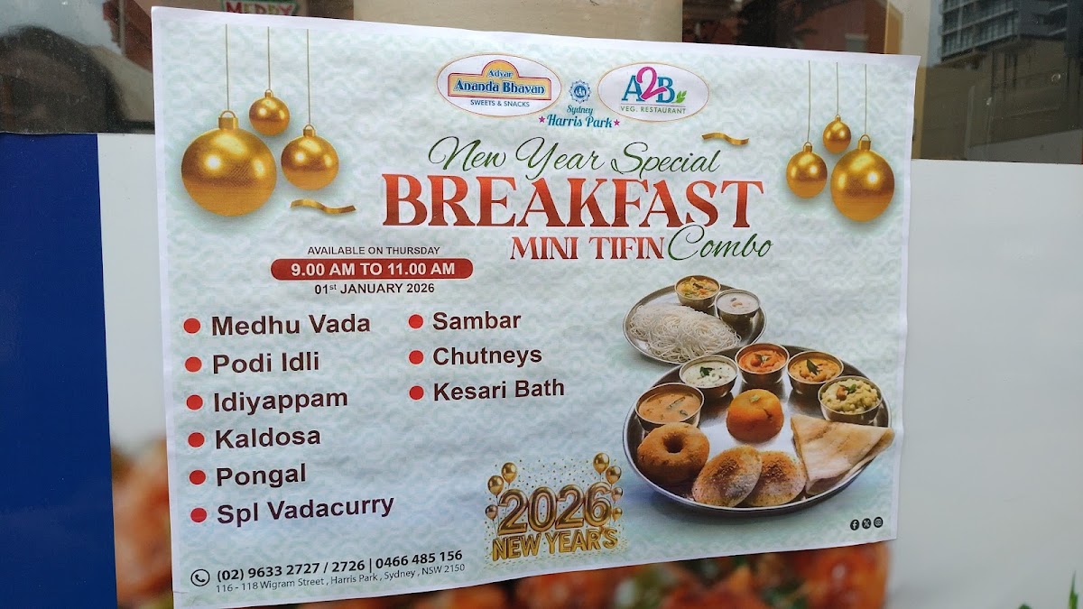 Menu Adyar Ananda Bhavan, Sydney (A2B Sydney)-3