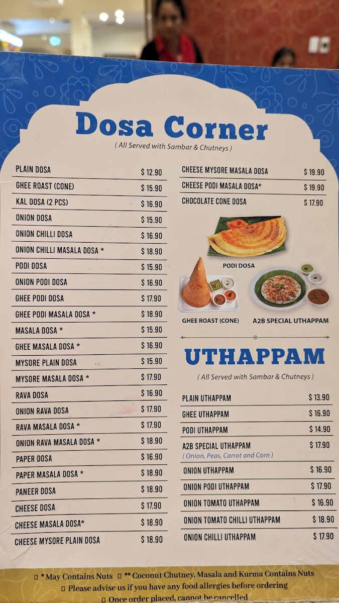 Menu Adyar Ananda Bhavan, Sydney (A2B Sydney)-5