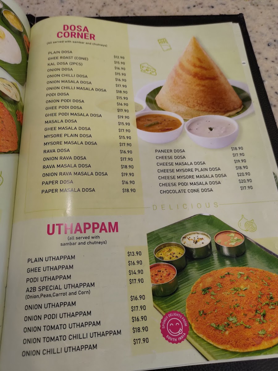 Menu Adyar Ananda Bhavan, Sydney (A2B Sydney)-8